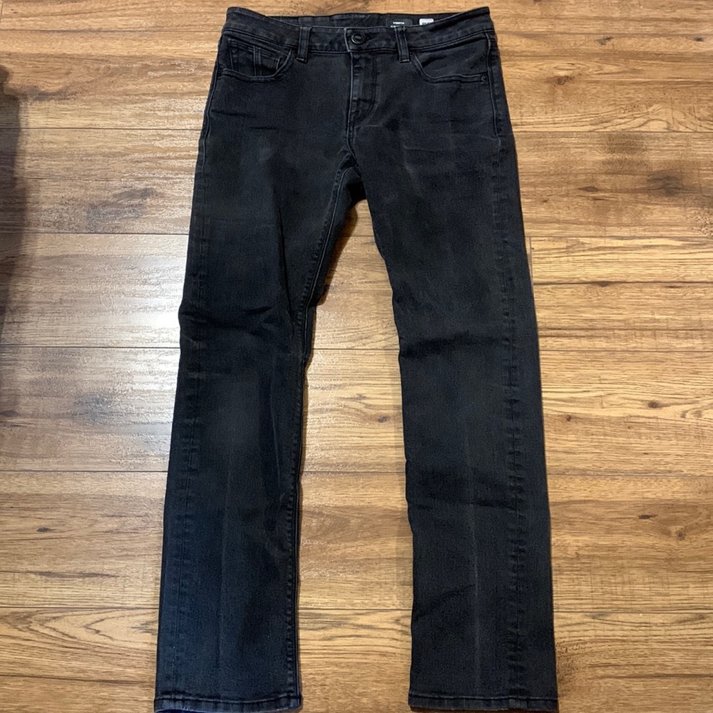 Volcom Vorta Slim Straight Black Jeans Size 29(28)x27